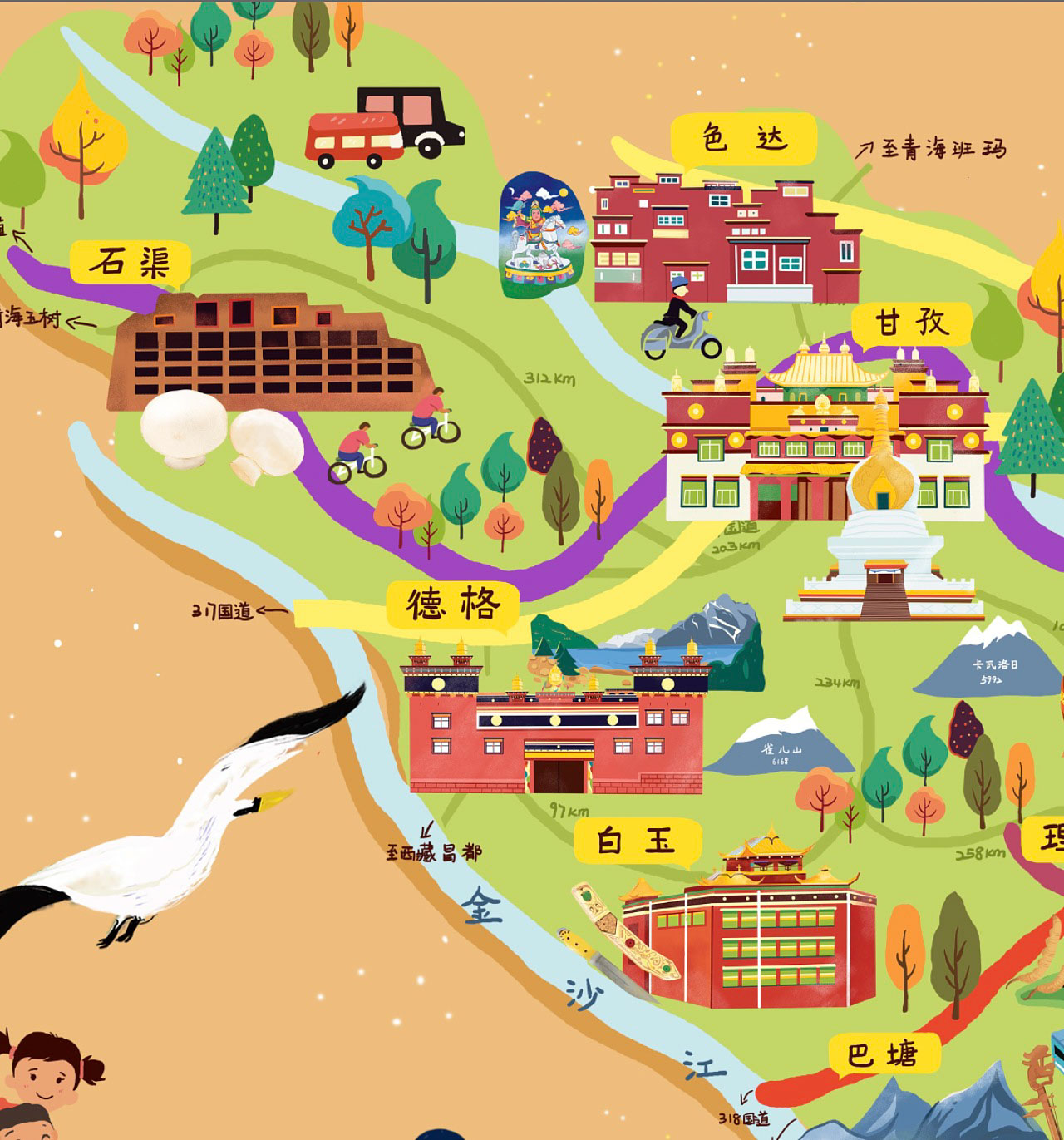 清溪镇手绘地图景区的文化宝库